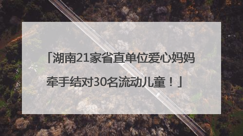 湖南21家省直单位爱心妈妈牵手结对30名流动儿童！