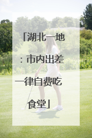 湖北一地：市内出差一律自费吃食堂