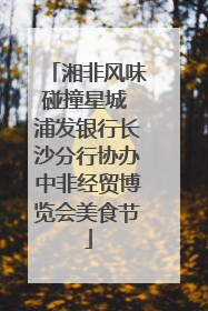 湘非风味碰撞星城 浦发银行长沙分行协办中非经贸博览会美食节