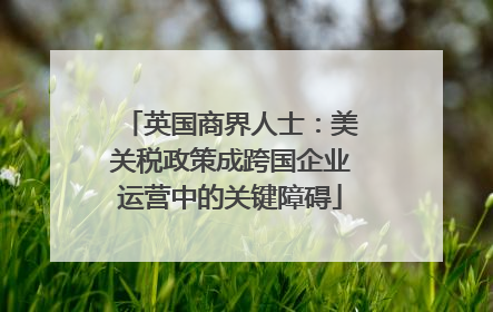 英国商界人士：美关税政策成跨国企业运营中的关键障碍