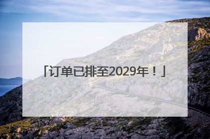 订单已排至2029年！