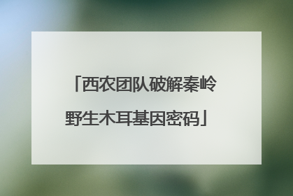 西农团队破解秦岭野生木耳基因密码