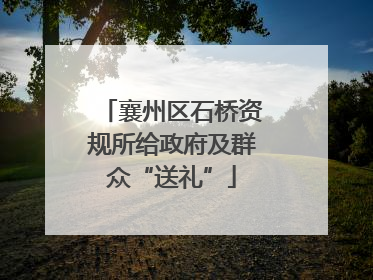 襄州区石桥资规所给政府及群众“送礼”