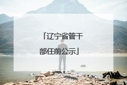 辽宁省管干部任前公示