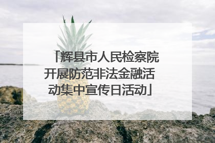辉县市人民检察院开展防范非法金融活动集中宣传日活动