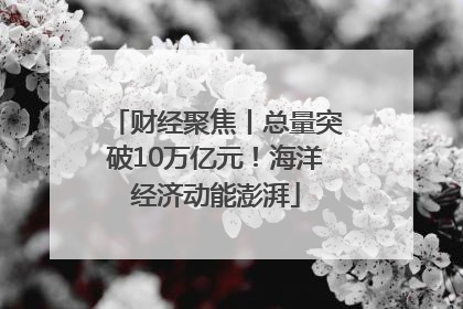 财经聚焦丨总量突破10万亿元！海洋经济动能澎湃
