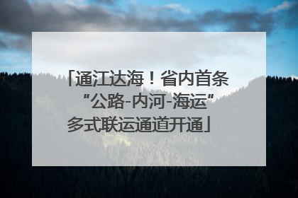 通江达海！省内首条“公路-内河-海运”多式联运通道开通