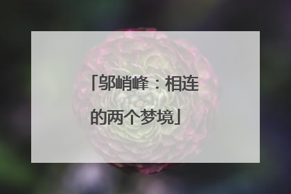 邬峭峰：相连的两个梦境