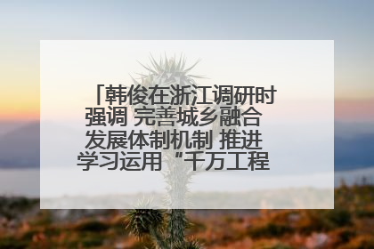 韩俊在浙江调研时强调 完善城乡融合发展体制机制 推进学习运用“千万工程”经验走深走实
