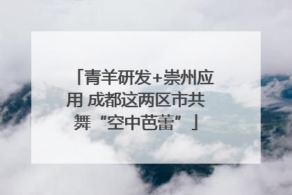 青羊研发+崇州应用 成都这两区市共舞“空中芭蕾”