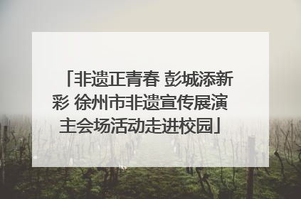 非遗正青春 彭城添新彩 徐州市非遗宣传展演主会场活动走进校园