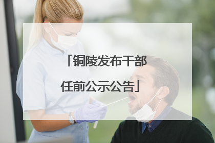 铜陵发布干部任前公示公告