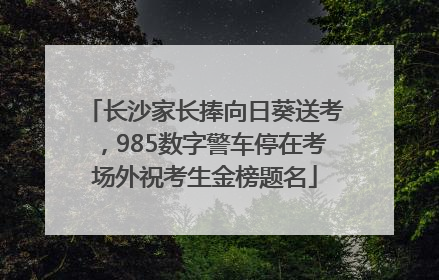 长沙家长捧向日葵送考，985数字警车停在考场外祝考生金榜题名