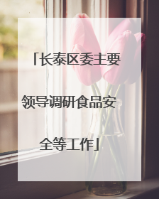 长泰区委主要领导调研食品安全等工作