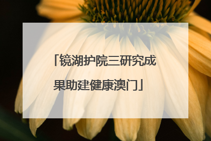 镜湖护院三研究成果助建健康澳门