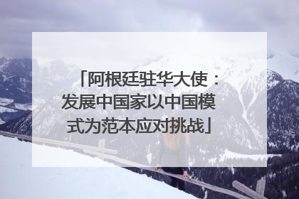 阿根廷驻华大使：发展中国家以中国模式为范本应对挑战