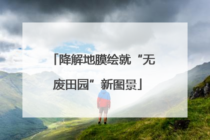 降解地膜绘就“无废田园”新图景