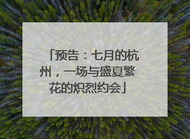 预告：七月的杭州，一场与盛夏繁花的炽烈约会