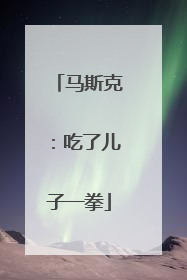 马斯克：吃了儿子一拳