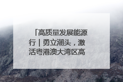 高质量发展能源行｜勇立潮头，激活粤港澳大湾区高质量发展动力源