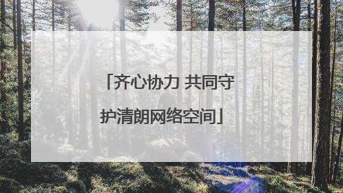 齐心协力 共同守护清朗网络空间