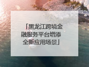 黑龙江跨境金融服务平台增添全新应用场景