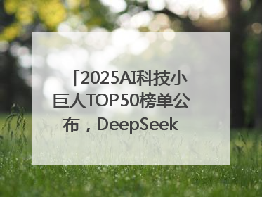 2025AI科技小巨人TOP50榜单公布，DeepSeek、宇树科技、蘑菇车联等企业荣誉上榜