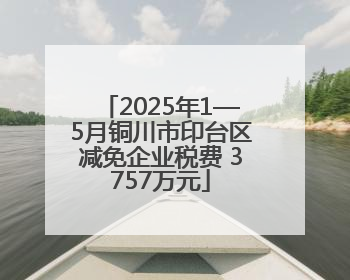 2025年1—5月铜川市印台区减免企业税费 3757万元