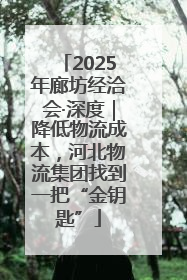 2025年廊坊经洽会·深度｜降低物流成本，河北物流集团找到一把“金钥匙”