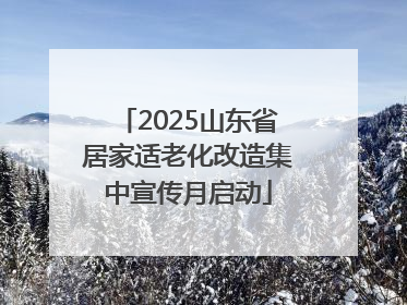 2025山东省居家适老化改造集中宣传月启动