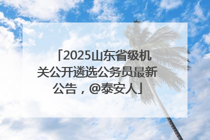 2025山东省级机关公开遴选公务员最新公告，@泰安人