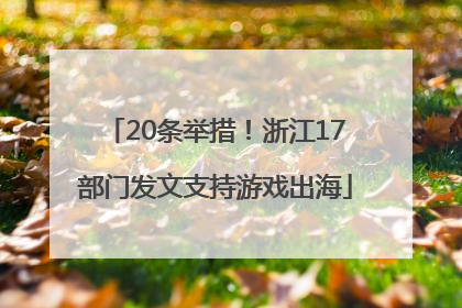20条举措！浙江17部门发文支持游戏出海