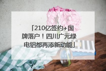 210亿签约+国牌落户！四川广元绿电铝都再添新动能