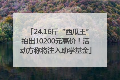 24.16斤“西瓜王”拍出10200元高价！活动方称将注入助学基金