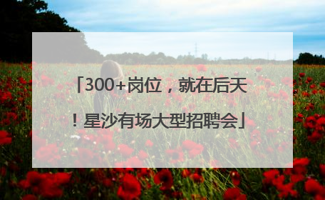 300+岗位，就在后天！星沙有场大型招聘会