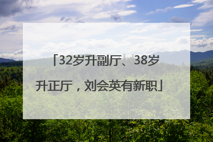 32岁升副厅、38岁升正厅，刘会英有新职