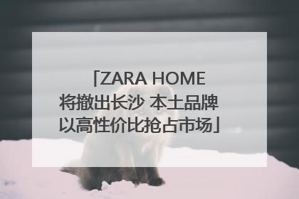 ZARA HOME将撤出长沙 本土品牌以高性价比抢占市场
